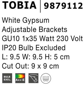 Spot din ghips incastrabil tavan fals TOBIA NVL-9879112
