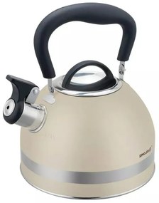 Ceainic cu fluier Kinghoff KH 1854, 1.8 l, Inductie, Maner termoizolant, Bej