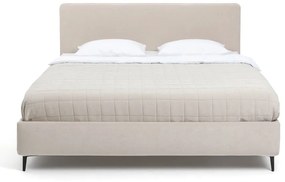 Pat matrimonial bej tapițat cu somieră 180x200 cm Noira Slim – Bonami Selection