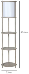 Lampa de podea cu rafturi, lampa de lectura moderna cu comutator de picior, baza E27 HOMCOM | Aosom RO