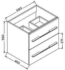 Mobilier de baie Nina 60 inferior cu lavoar