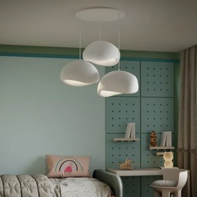 Brilagi - Lustră suspendată WABI SABI pe cablu, 3xE27/40W/230V, albă