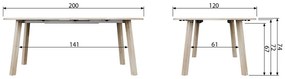 Masă dining extensibilă WOOOD Lange, ⌀ 120 cm