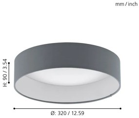 Plafonieră LED Eglo 93395 PALOMARO LED/12W/230V