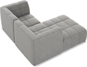 Colțar gri cu tapițerie din țesătură bouclé (cu colț pe partea stângă/cu șezlong) Aloha – Makamii