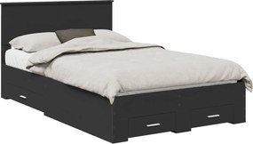 vidaXL Cadru de pat cu headboard Negru 120 x 200 cm Lemn compozit