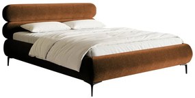 Pat matrimonial 140 cm Rirri 140 (cu somieră) (cu sp. depozitare) (miere + negru). 1099928