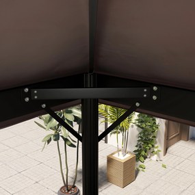 Outsunny Acoperiș de Schimb pentru Foișor 4x3 m cu 2 Niveluri pentru Grădină, Acoperire Rezistentă la Apă din Material Oxford 370g/㎡ Anti-UV 30+ cu Orificii de Drenaj, Cafeniu | Aosom Romania