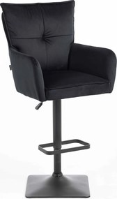 HR250KW Scaun Catifea Neagră Bază Neagră
