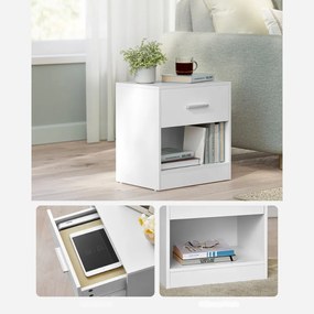 Măsuță de noptieră COSTA, 28x39x41 cm, albă Vasagle