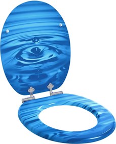 vidaXL Capac de toaletă cu închidere lentă Picătură Albastră Placă MDF