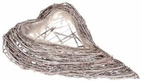 Husă funerară pentru flori, inimă, 23 x 36 x 7 cm,din răchită