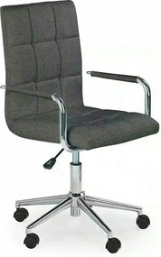 Scaun de birou GONZO 3, gri inchis/crom, stofa clasica/metal, 53x60x98
