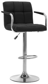vidaXL Scaun de bar, negru, material textil