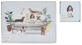 Set cu suporturi farfurii și coasters 8 buc. Curious Dogs – Cooksmart ®