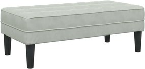 vidaXL bancă cu pernă Gri deschis 113 x 57 x 39 cm Catifea