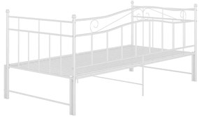 Cadru pat canapea extensibila, alb, 90x200 cm, metal Alb