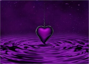 Tablou ci inima violetă (70x50 cm)