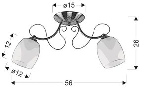 Lustră aplicată AMBA 2xE27/40W/230V