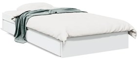 3280706 vidaXL Cadru de pat cu sertare, alb, 90x190 cm, lemn prelucrat