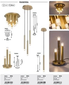 Lustra suspendata stil minimalist Ramira 3L aurie