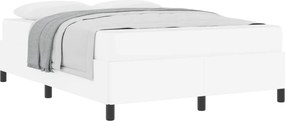 vidaXL Cadru de pat cu saltea Alb 140 x 190 cm țesătură