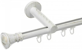 Galerie simpla profil prince 19 mm alb lucios antichizat (Alege marime: 320 cm)