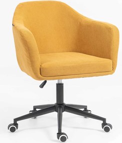 HR832K Scaun Catifea Reiată Premium culoare Curry Galben cu Bază Neagră