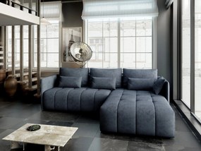 Colțar extensibil dumonde cu ladă de depozitare si sezut confortabil din spuma high-density, Malta Enjoy Antracit II 235x185 cm