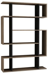 Bibliotecă gri antracit/în culoare naturală cu aspect de lemn de stejar 108,5x161 cm Mito – Homitis