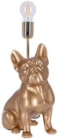 Lampa ceramica Bulldog auriu h 35 cm