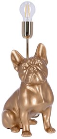 Lampa ceramica Bulldog auriu h 35 cm