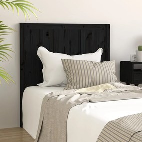 818069 vidaXL Tăblie de pat, negru, 80,5x4x100 cm, lemn masiv de pin