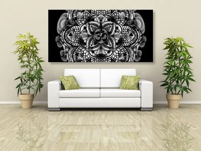 Tablou Mandala sănătății în design alb-negru