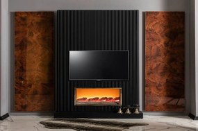 Unitate tv de perete cu semineu decorativ - silver (250x210)