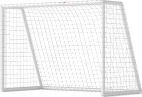 SPORTNOW Poartă de fotbal, plasă robustă, cadru din plastic, țăruși, 180L x 92B x 124H cm, Alb | Aosom Romania