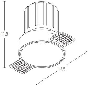 Spot LED incastrabil Trimless cupru 15W 3000K