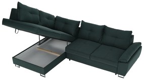 Set de pliere pe colţ, ţesătură smarald Tatum, stânga, FELDA
