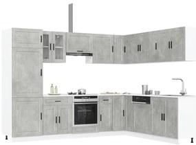 vidaXL Set dulapuri de bucătărie 14 piese „Porto” gri beton Lemn
