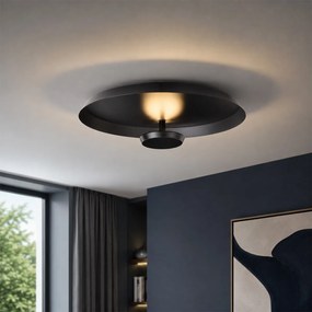 Plafonieră modernă negru mat, incl. LED, cu dimmer în 3 trepte - Sombra