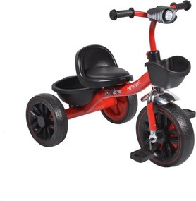 Tricicleta cu pedale NOVOKIDS™ Hawk Trike , Cu melodii si lumini, Doua cosulete pentru jucarii, Max 25 kg, Roti din cauciuc EVA, Cadru metalic, Far