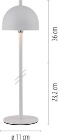 Schöner Wohnen 19244-16 - Lampă de masă LED BELLIS, dimabilă, LED/2,5W/5V IP54, albă