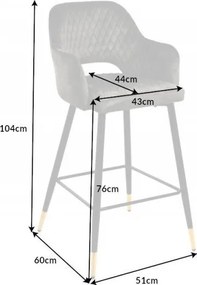 Set 2 scaune de bar Paris gri verzui