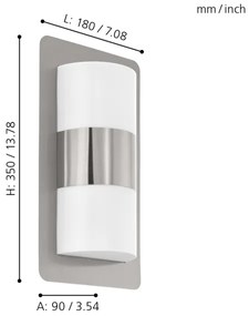 Eglo 98085 - Iluminat exterior CISTIERNA 2xE27/10W/230V IP44 crom mat