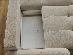 Colțar bej extensibil/cu spațiu de depozitare cu tapițerie din chenille (cu colț pe partea dreaptă/cu șezlong) Roxelane – Bobochic Paris