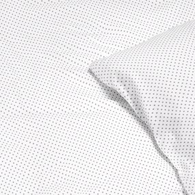 Goldea lenjerie de pat din 100% bumbac - buline gri pe alb 140 x 220 și 50 x 70 cm