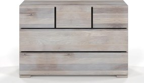 Comodă lemn masiv TerraCraft Stejar 3+2 Sertare, 120 × 45 × 81 cm - Bleached oil