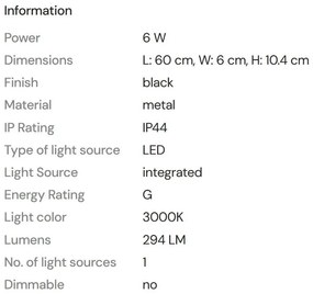 Aplica de perete LED iluminat baie IP44 Tampa 60cm
