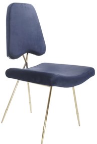 Scaun tapitat Salvadore albastru/gold – H93 cm