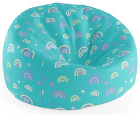 Sac de șezut Cocoon curcubeie colorate, turcoaz